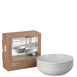 Denby Dove Grey 4 Piece Pasta Bowl Set